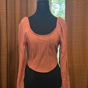 Arizona Jean Company Terracotta Long Sleeve Blouse